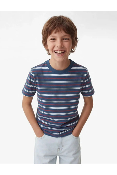 Koton Cotton Short Sleeve Crew Neck Stripe T-Shirt