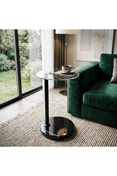 BAYTI Single Service Table Glass Top