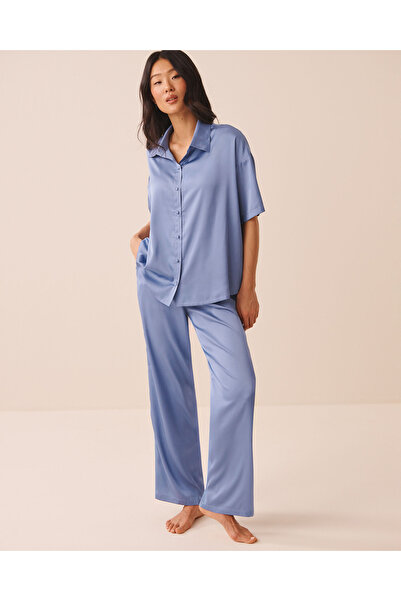 La Vie en Rose Short Sleeve Satin Pajama Set