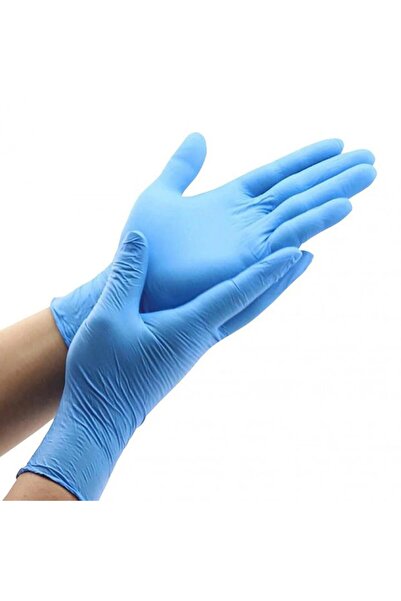 DEMOTEKS Set 100 Bucati Manusi din Nitril, Horeca, Albastre, unica folosinta, nepudrate, marimea L