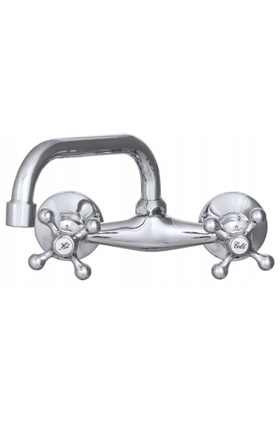 Granitan Baterie Lavoar Retro C, Crom, Stil Clasic, Ceramic
