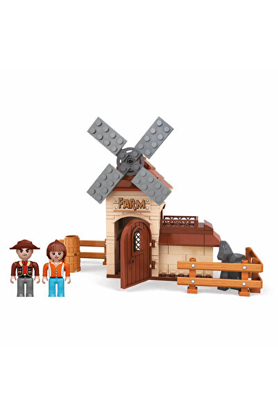 Feyza Oyuncak Farm Windmill 157 Piece Farm Building Set Educational Block Toy...