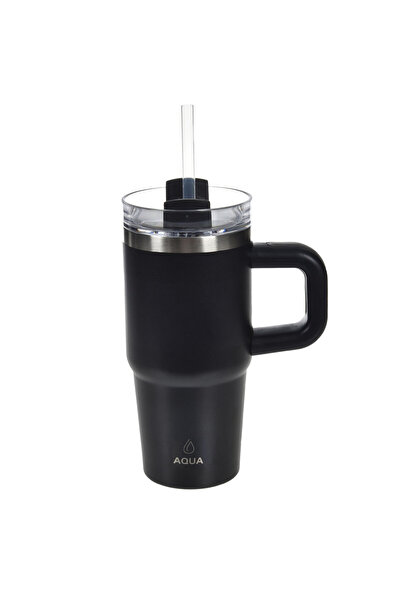 Zumzeria Black Stainless Steel Travel Mug with Handle 420ml