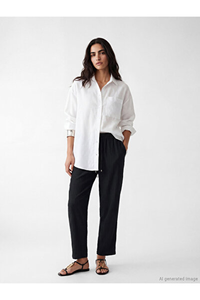 LC Waikiki Elastic Waist Textured Women's Trousers