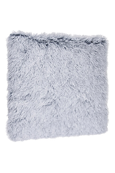 Zumzeria Pernă decorativă de iarnă din blană artificială gri, pufoasă, 50x50cm
