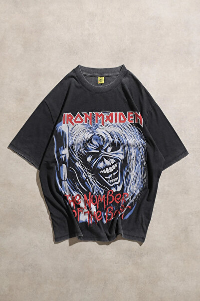 Overdrive Iron Maiden The Number of the Beast Tricou vintage unisex supradime...