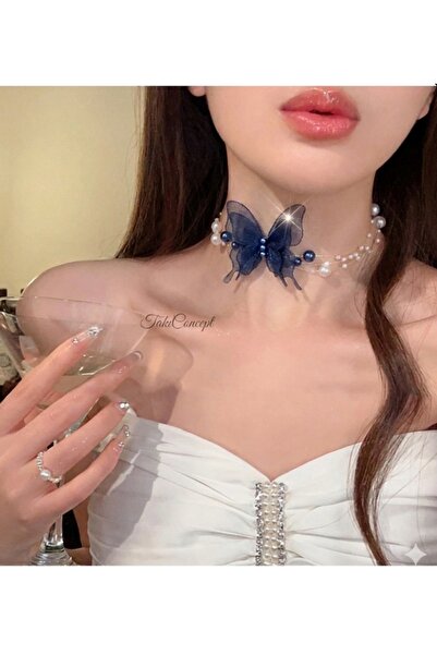 TakıConcept Kelebek Detaylı Kolye Choker Kadın Kolye