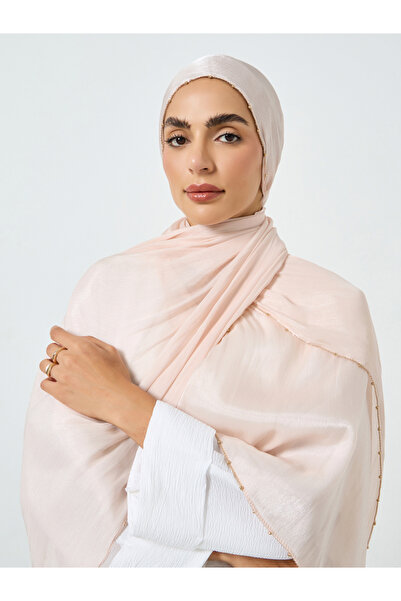 Take Two By Styli Pink Solid Chiffon Silk Hijab