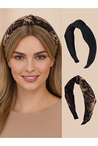 Take Two By Styli Pack of 2 - Leopard Print Knot Headband