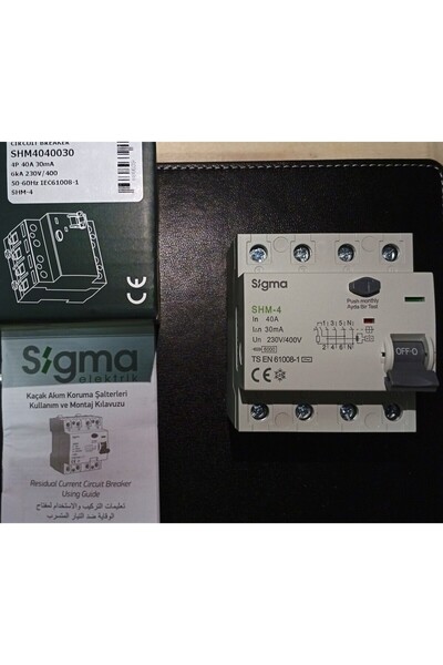 Sigma SHM4040030-SHM 4p 30MA 40A 6ka Kaçak Akım Koruma Şalteri (Kaçak Akım Rlesi)