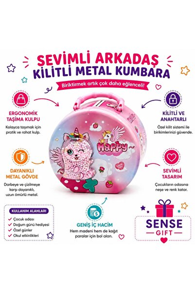 Sense Kilitli Metal Kumbara S-276-B-KI