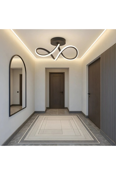 Elektroyou Casabella Modern Siyah Plafonyer Ultra Power Beyaz Ledli Avize