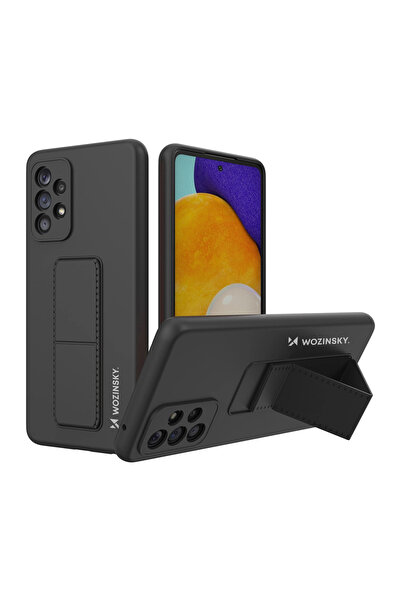WOZINSKY Husă din silicon cu suport pentru Samsung Galaxy A73, neagră