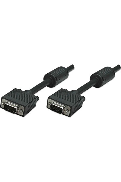 MANHATTAN 317757 Cablu monitor SVGA HD15 M/HD15 M 1.8m cu ferită negru