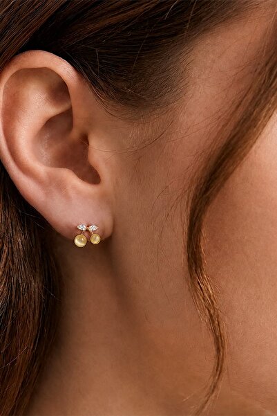 House Of Glix Gold Cherry Gold Color Cherry Minimal Earrings