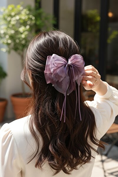 FAYRA ACCESSORIES Bowknot Buckle Chiffon Fabric Satin Ribbon Crystal Beaded B...