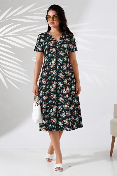 LİKAPA Short Sleeve Combed Cotton Dress 806Pk