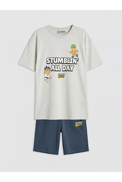 LC Waikiki Stumble Guys Printed Boys' T-Shirt and Shorts