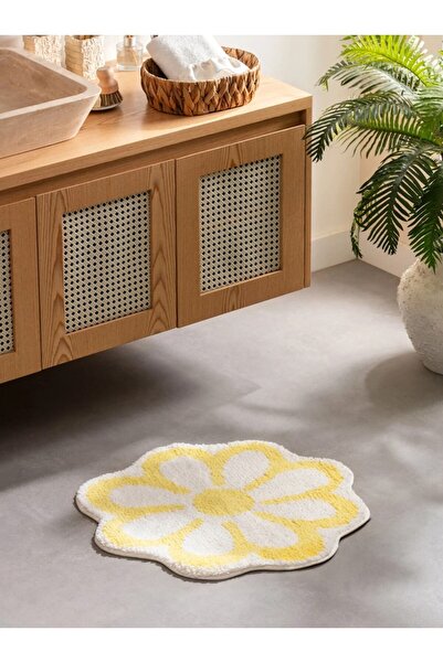 LC Waikiki Lcw Home Mixed Flower Figured Plush Bath Mat 65X65 cm