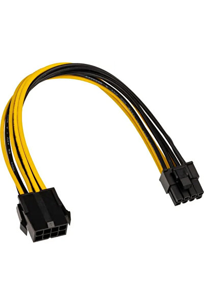 Akasa Cablu PCIe 8 pini la ATX/EPS 8 pini, 0,2m, Negru/Galben (AK-CBPW23-20)
