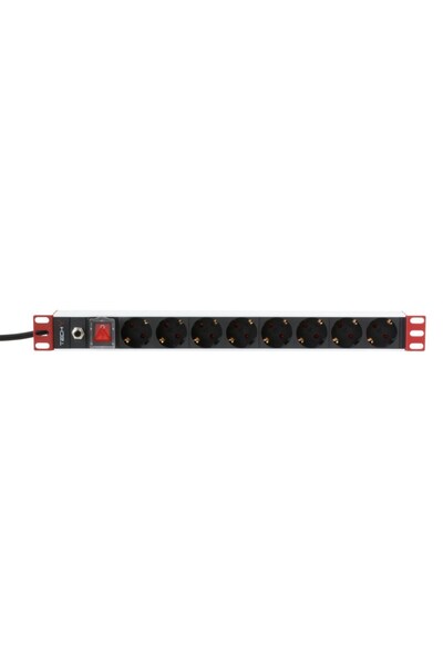 Techly 106893 Power Strip PDU Rack 19" 1U, 8x Schuko, 250V/16A cable 3m