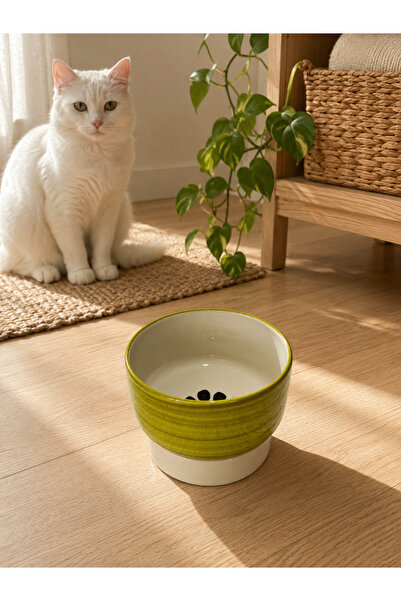 HızlıTrend 12cm Derin Seramik Kedi ve köpek mama kabı (450ml)