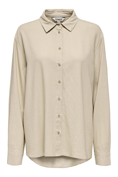 ONLY Onlgoa Linen Blend Classic Collar Long Sleeve Shirt Shirt 15364064