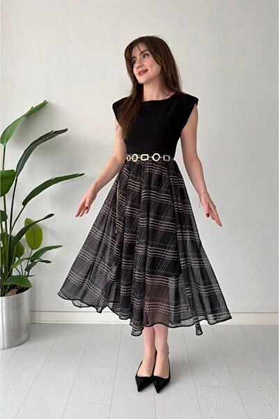 Paraf style Patterned Chiffon Midi Dress