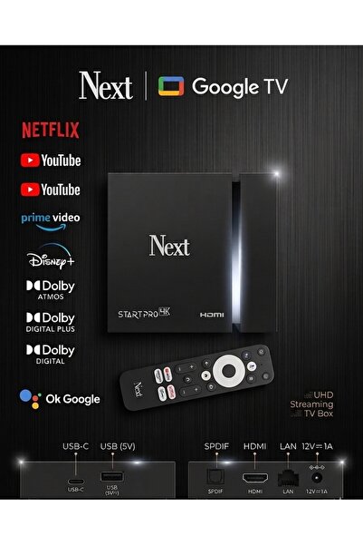 NEXT&amp;NEXTSTAR NEXT START PRO 4K ANDROID TV BOX STİCK GOOGLE LİSANSLI
