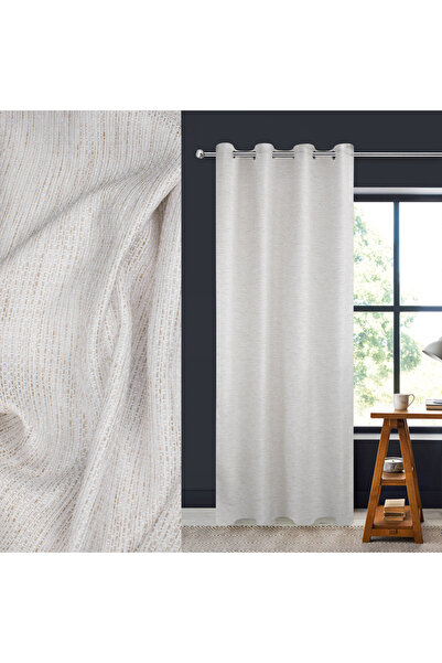 Zumzeria Ecru Decorative Curtain with Beige Thread & Rings 140x260cm