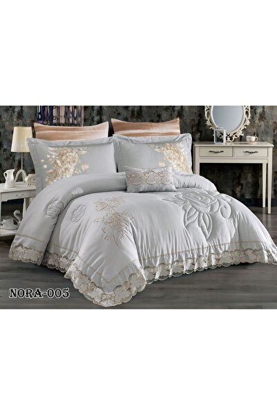Brides Embroidered Bridal Bedspread - Summer - 8 Pieces (Nefren)