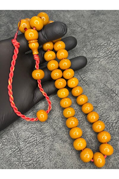 Mos Tespih High-End Collectible Squeeze Amber Prayer Beads with Rope Tassels