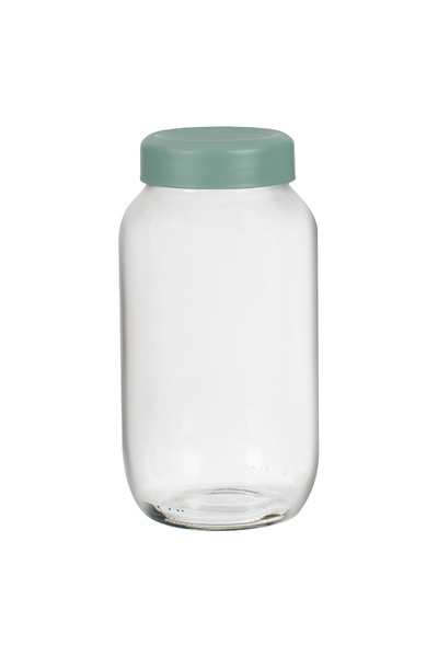 Zumzeria Borcan de depozitare rotund transparent cu capac verde mentă 1,5l