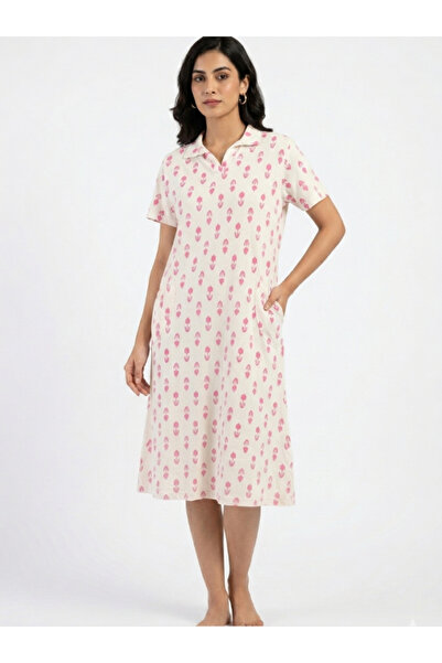 Topstar Comfortable Cotton Dress (Shirt) with Classic Print and Front Pockets...