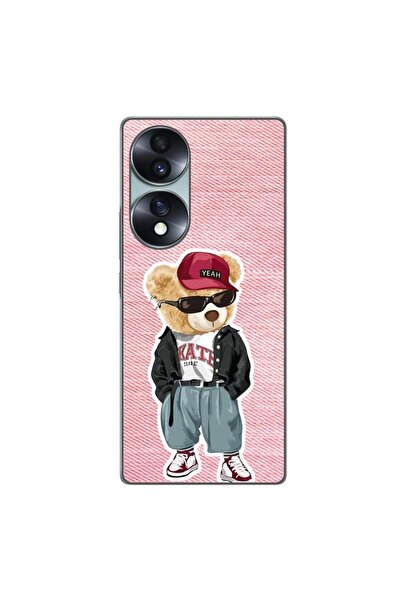 OEM Husa compatibila cu Honor 70 Silicon Gel Tpu Model Pink Jeans Bear