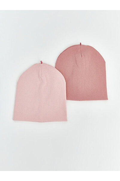 LC Waikiki Rmz Gi̇yi̇m Farkiyla Classic Baby Girl Beanie 2-Pack