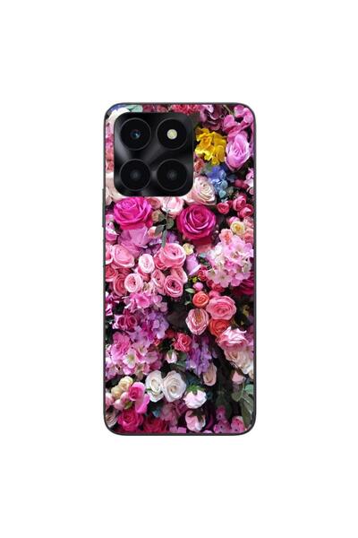 OEM Husa compatibila cu Honor X6a Silicon Gel Tpu Model Trandafiri Roz