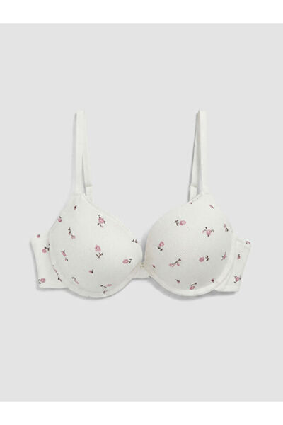 LC Waikiki Rmz Gi̇yi̇m Farkiyla Underwire Padded Floral T-Shirt Bra