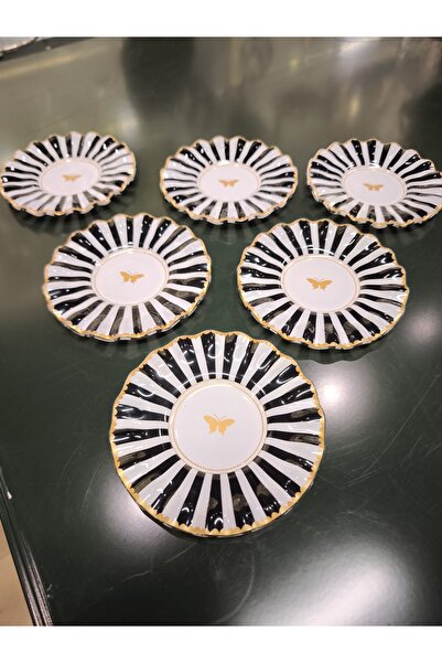 P&ORA PREMIUM KITCHEN PRODUCTS Piano Model Glass 6-Piece Tea Plate Set