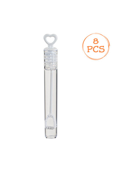 Zumzeria Mini Băuturi de săpun cu stick de sticlă și inimă albă 5ml - 8 bucăți