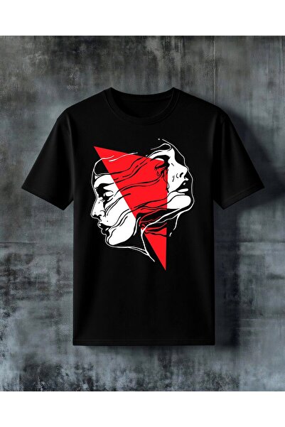 COMVİCHO Red Sagittarius Printed Oversized T-Shirt