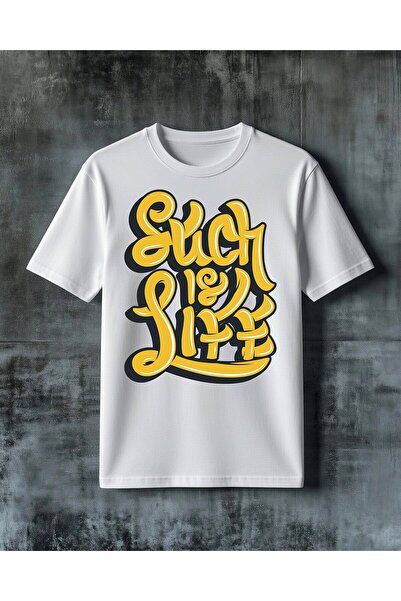 COMVİCHO Sug Rigi Sari Typography Printed Oversize T-Shirt