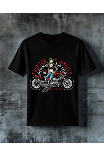 COMVİCHO Forever Two Wheels Harley Printed Oversize T-Shirt