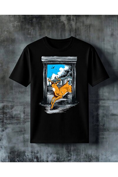 COMVİCHO Kapi Geyik Printed Oversize T-Shirt