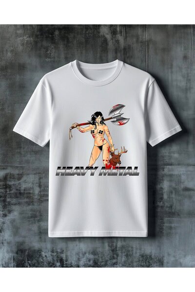 COMVİCHO Heavy Metal Savas Kadini Printed Oversize T-Shirt