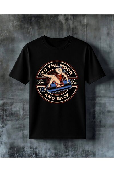 COMVİCHO To the Moon Pin up Printed Oversize T-Shirt