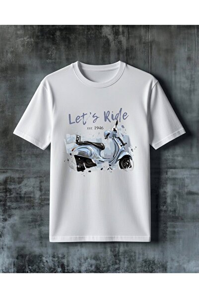 COMVİCHO Lets Ride Scooter Printed Oversize T-Shirt