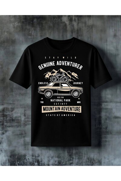 COMVİCHO Stay Wild Mountain Adventure Printed Oversize T-Shirt