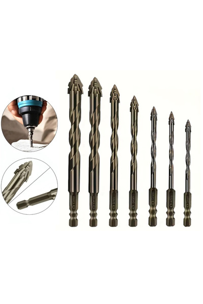 algoshop Set of 7 eccentric drill bits, multifunctional, rust-resistant, with...