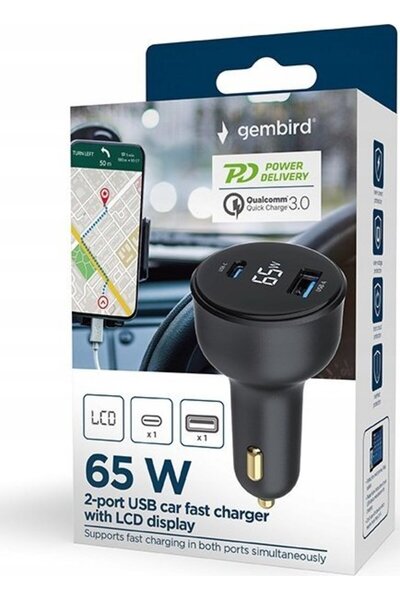 Gembird Încărcător auto rapid USB cu 2 porturi